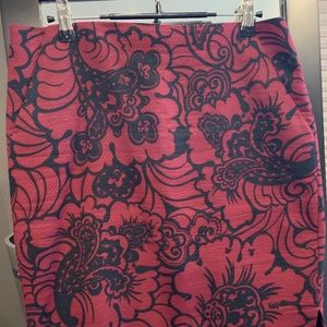 Burgundy patterned skirt